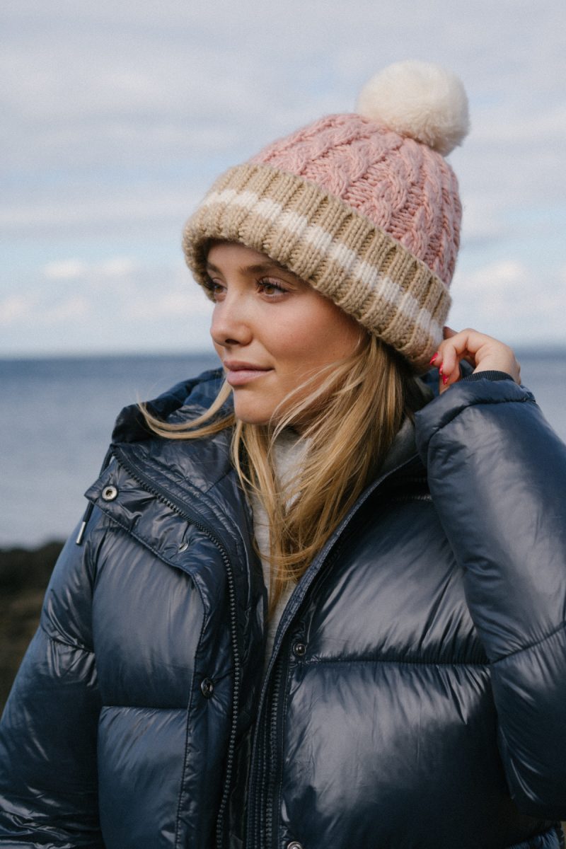 Lily Beanie, Pink/Creme