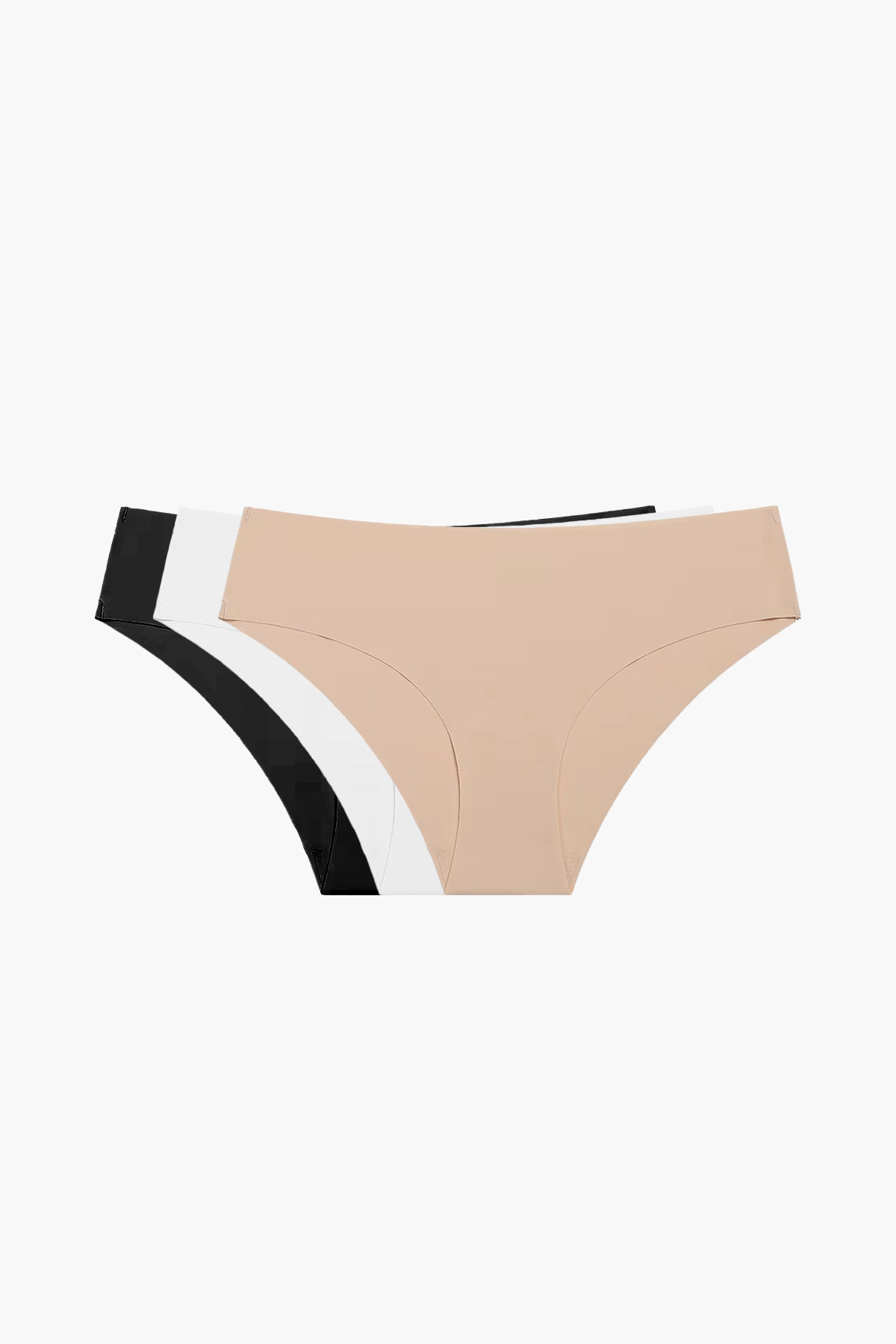 Pack de 3 calzoncillos invisibles Olivia, negro, blanco y arena