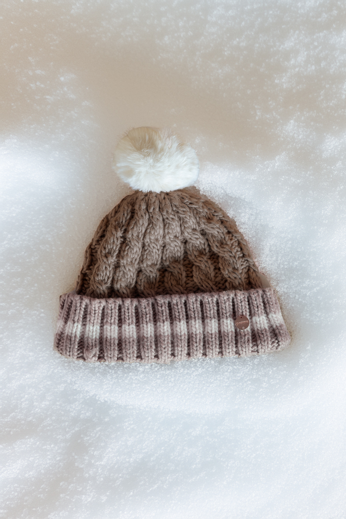 Lily Beanie Onesize, Brun/Creme