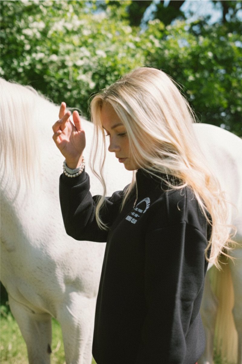 Club Half Zip Crewneck, Black
