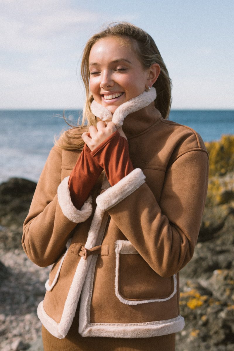 Indra Shearling Jacket, Mocca/Creme