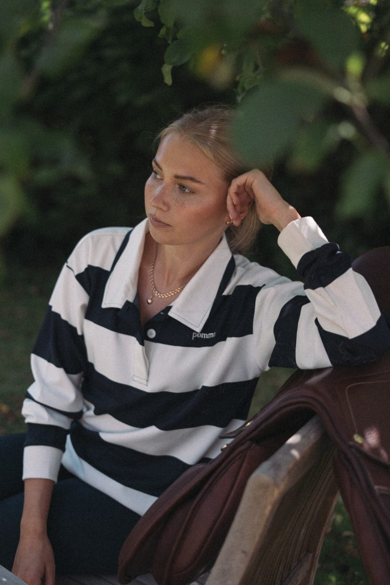 Laura Rugby Shirt, Navy/White