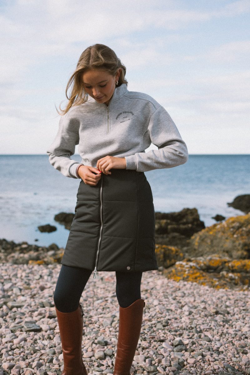 Poppy Thermal Skirt, Black