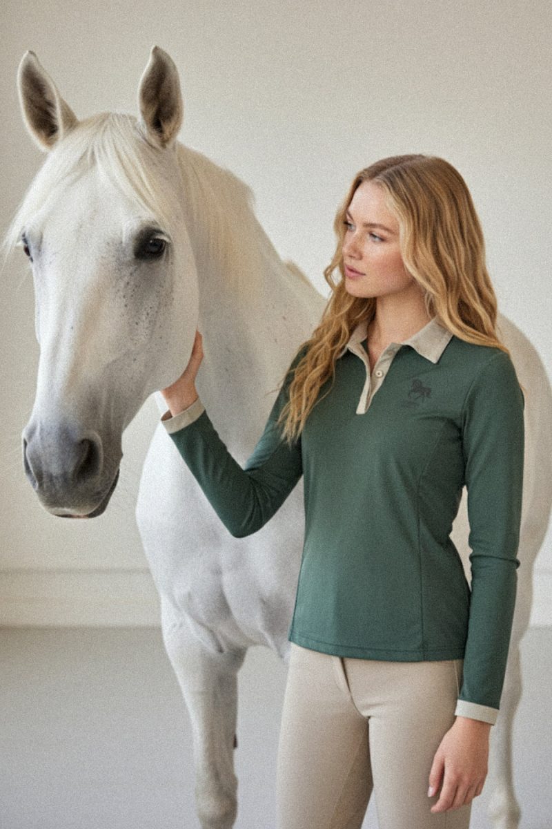 Jessie shirt Piké Deep Forest/Cobblestone